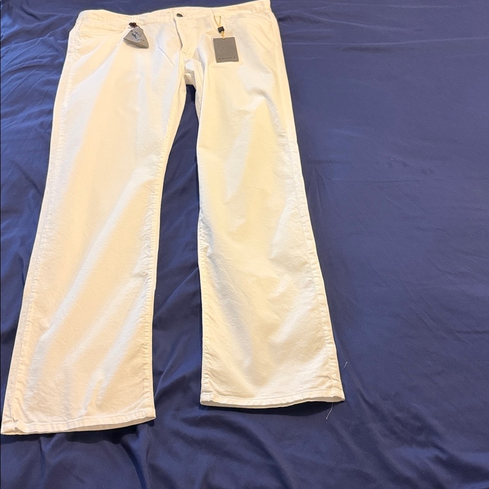 Canali Crisp White Trousers